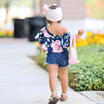 US Newborn Baby Girl Floral Off Shoulder Tops T-shirt Denim Shorts Pants Clothes