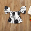 Baby Girl Striped Tops Blouse Rose Flower Pants Shorts Summer Outfit Set Clothes