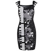 Music Note Print Bodycon Dress