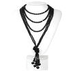 US Women Multi-layer Long Chain Fake Pearl Bead Dainty Necklace Jewelry Gifts