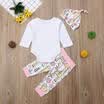 3Pcs Toddler Newborn Baby Girl Romper Tops Floral Long Pants Outfits Clothes USA