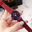 Elegant Women Ladies Crystal Starry Sky Watch Leather Strap Watches Xmas Gift
