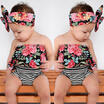 Pretty Kids Baby Girls Floral Off Shoulder TopsHeadband 2Pcs Outfit Set Clothes