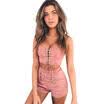 Women 2 Piece Lace Up Crop Top&Shorts Bodycon Outfit Short Sport Jumpsuit