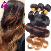 4 Bundles Ombre Peruvian Virgin Hair Body Wave 3 Tone 8A Ombre Peruvian Hair Bundles T1B427 Blonde Ombre Human Hair Extensions