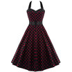 Halter Open Back Polka Dot Cocktail Dress