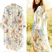 Women Floral Loose Shawl Vintage Kimono Cardigan Boho Chiffon Coat Jacket Blouse