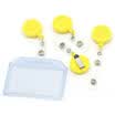 5x RETRACTABLE ID Badge Reels with Belt Clip Ring Pull Ski Pass Holder Recoil
