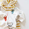 Newborn Baby Boy Girl Cute Deer Tops T-shirt Trousers Outift Set Cotton Clothes