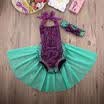 2PCS Newborn Baby Girl Mermaid Bodysuit Tulle Dress Romper Jumpsuit Outfit