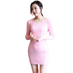 Antarctic Nanjiren sweater women long section of the buttocks dress sleeves long-sleeved semi-high collar thin section of the bottom of the shirt women are the average yan