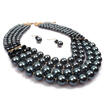Multi Layer Burgundy Imitate Pearl Strand Costume Jewelry Set Women Burgundy US