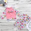 2PCS Set Newborn Baby Kids Girl Clothes Romper Shirt TopsFlamingo Pants Outfits