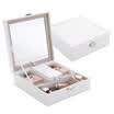Jingdong supermarket her beautiful large simple PU jewelry box jewelry box with make-up mirror creative gifts to send love Valentine&39s Day gift white SH002