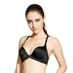 Qu Mu before the buckle no ring to adjust the bra to gather the United States back lace sexy traceless underwear QM7618 black 85C