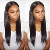 NEW Ponytail Brazilian Silky Straight Full Lace Wig Glueless Long Straight Full Lace Human Hair Wigs For Black Women