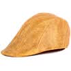 Korean shop hanshop retro fashion British duck cap PU leather outdoor beret hood painter hat HSM07 beige all