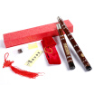 Acacia LOVEBIRD flute flute flute bamboo flute double insert two flute performance level F tune 5 years hard bamboo folk music instrument XS1027 character transparent