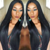 NLW 10A Peruvian virgin human hair Lace front wigs Silk straight Glueless wigs with baby hair for black women