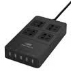 QIC HP4A5U-BK Smart 5USB Charger 8A 4-bit 15m socket lightning protection surge protector plug-in board wiring board drag board black