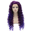 Iwona Synthetic Hair Lace Front Long Curly Two Tone Purple Wig