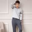 Camel Autumn Winter Men&39s Europe&America simple long-sleeved round neck can wear casual home service suit gray L 15Q087M