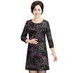 Fama Ma 2017 spring section dress in the elderly women&39s round neck dress large size female mother loaded suit spring T711T40131 yellow 3XL