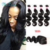 Brazilian Virgin Body Wave Hair With Closure 4 Bundles Brazilian Body Wave Hair With Closure 7a Unprocessed Cheap Human Hair Weave