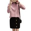 Long Yue Women 2017 spring new college wind art fresh embroidery deer long-sleeved shirt style wild primer LWCC171210 pink L