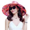 Lan Shiyu M0280 summer sun hat female big along the sun hat double sunscreen beach cap bright pink