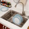 ORZ Kitchen Fruits Vegetables Draining Rack Stainless Steel Adjustable In-Sink Dish Bowl Drainer Drying Basket Storage Tray