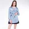 TMI Mystery Women&39s Spring Korean Double-breasted Slim Simple Commitment Wardry 161237 Blue L