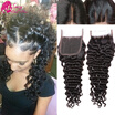 Brazilian Deep Wave Closure 44 Lace Closure Deep Wave Sassy Girl Hair Closure Piece Human Hair Free Part Closure Deep Curly