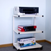 Double side three-layer printer table Fujiyama white printer shelf removable office shelf versatile machine table laser printer table storage rack rack
