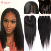 Brazilian Straight Closure Bleached Knots Straight 3 Way Part Middle Part Free Human Hair Closure Piece Brazilian Lace Closure