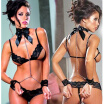 5pcsset three-point bikini sexy lingerie erotic uncovered breast Lace sexy underwear Apparel perspective