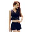 Meiyan swimsuit female split small chest gathers thin conservative skirt sexy flat angle lace spa bathing suit Tibetan blue XL