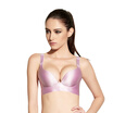 Qu Mu no steel wire drawing gathers twist adjustable solid color simple wind underwear Seamless comfortable bra QM7620 pink 85A