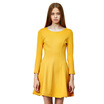 UR Women &39s waist was thin collar pile pleated skirt A word dress YU41R7AN001 soil yellow S
