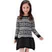 Xin Song girl black fashion snowflake long-sleeved sweater dress autumn&winter England design warm hedge knit dress C305A130