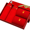 Playboy Men Red Underwear Classic Chinese Red Pants Pants Male Panties Lucky Red Socks Gift Boxes Big Red XXXL