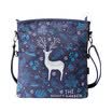 Flower princess secret garden original hand-painted folding messenger bag shoulder art canvas handbag 1508XZ001 blue