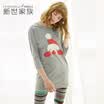 Miyama family pajamas women cotton cartoon home service XB57034 flowers gray XL