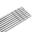 Double gun Suncha chopsticks 304 stainless steel chopsticks do not mold chopsticks suit non-slip Japanese-style hotel home chopsticks 10 double loaded Jin Fu Man Tang DK3052
