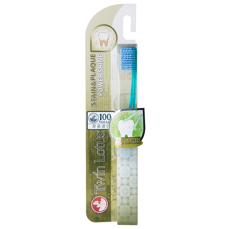 TwinLotus spiral bristle Adult toothbrush Tooth stains remove Thai Imported