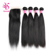 Indian Straight Virgin Hair With Closure Indian Virgin Hair 4 Bundles Human Hair With Closure Indian Straight Hair With Closure