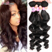 Brazilian Loose Wave 3 Bundles Unprocessed Human Hair Loose Curly Mink Brazilian Virgin Hair Weave Bundles Brazilian Loose Wave