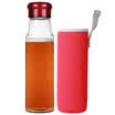 Jiahong Mercure Knight Water Bottle Thicker Borosilicate Glass Transparent Stainless Steel Cover Seal Heat Water Cup 550ML Red