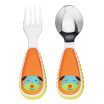 SKIP HOP cute zoo stainless steel fork spoon tableware combination cartoon pattern child fork spoon suit - puppy 12 months or more US imports