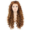 Iwona Synthetic Hair Lace Front Long Curly Highlight Auburn Wig